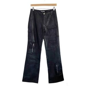 NWT Dolls Kill The Kript Draven Vegan Leather Cargo Pant Black Small